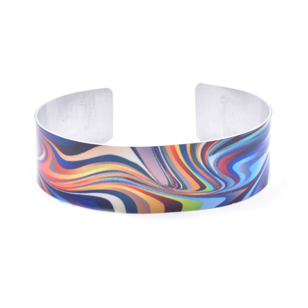 Cuff Bracelet Multicolour Psychedelic Retro Swirls