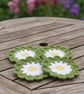 Crochet Daisy Coaster, handmade flower coffee coaster, home decor gift ideas - Image 4