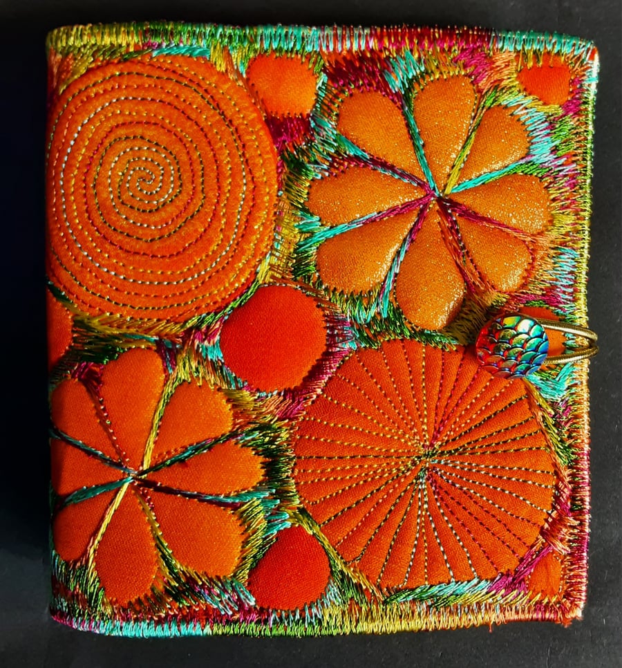 Sewing Needle Case with Free Machine Embroidery 