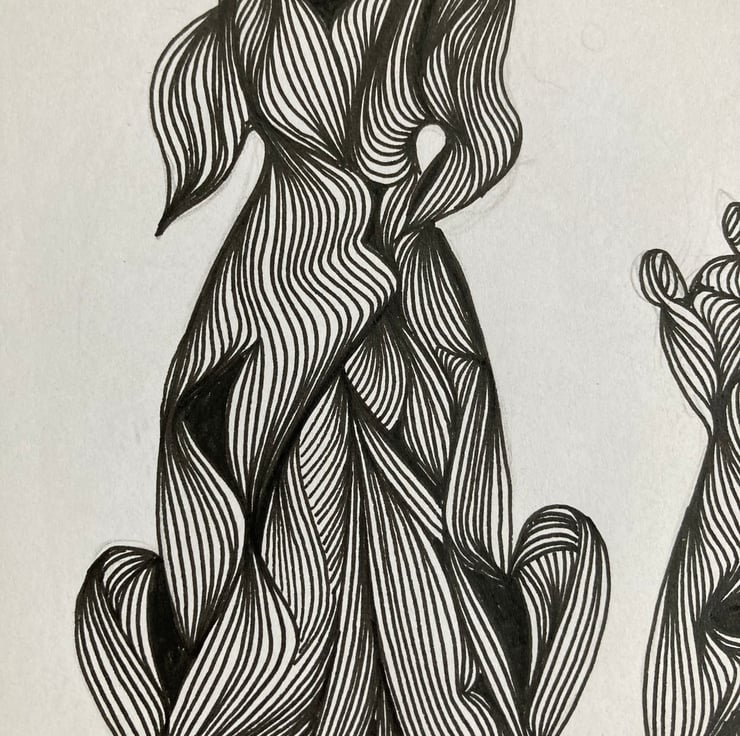 Cats and Dogs Pen Line Drawing Art Framed A4 Or... Folksy