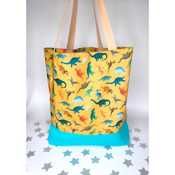 Tote Bag, Dinosaur Large Tote Bag, Shopping Bag