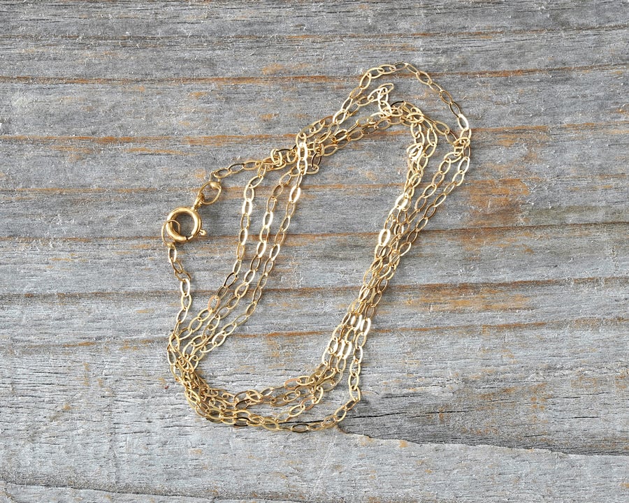 Solid 9ct Yellow Gold Diamond Cut Trace Chain