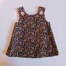 Floral print needlecord dress, 3-6 months A Line dress,  pinafore, baby clothes 