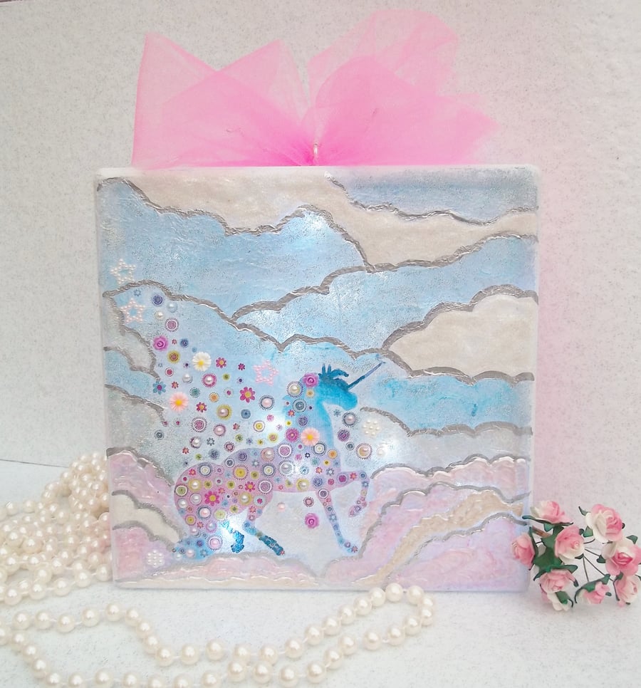 Unicorn Light, Unicorn Room Decoration, Unicorn Illuminated Glass Block Keepsake