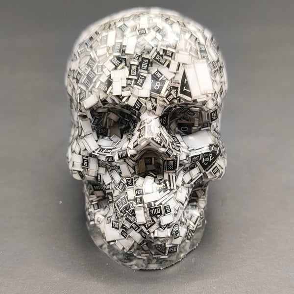 Resin Skull Filled with 1000's of Resistors