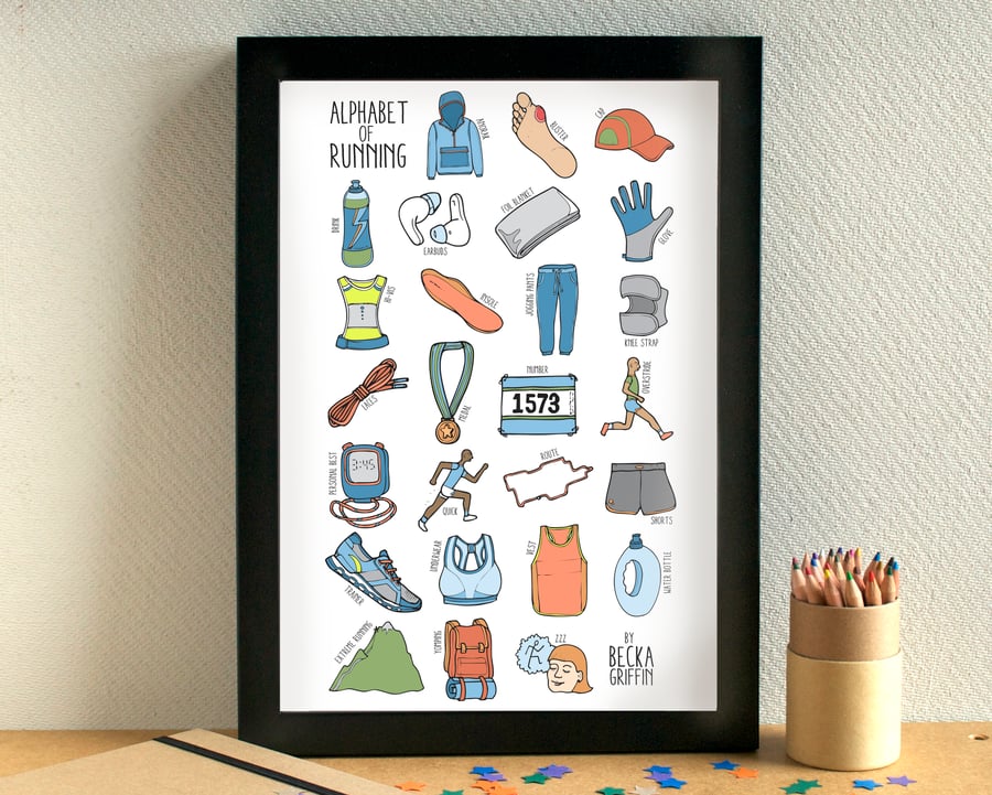 Running Alphabet Art Print