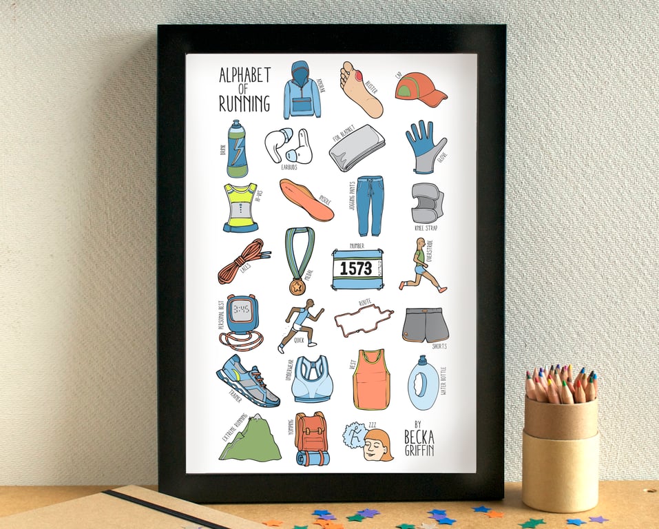 Running Alphabet Art Print