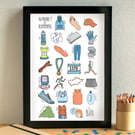 Running Alphabet Art Print