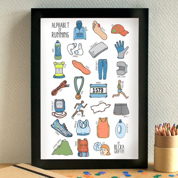 Running Alphabet Art Print