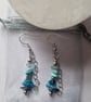 Beautiful blue ocean dangle earrings