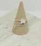 Silver Shooting Star Open Ring - Handmade Adjustable Celestial Ring