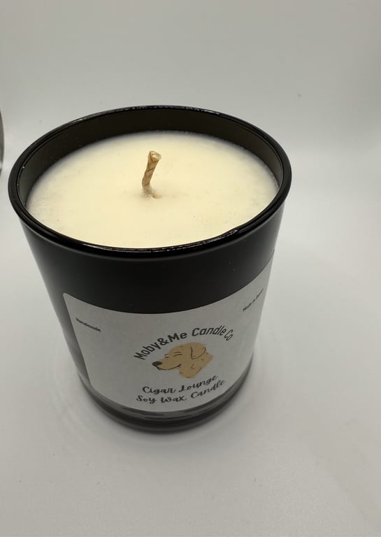 20cl Cigar Lounge Soy Wax Candle in Black Gloss Jar
