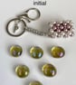 Cream & Pink Rectangle Crystal Pearl Handbag Charm, Chainmaille Chain & Keyring - Image 3