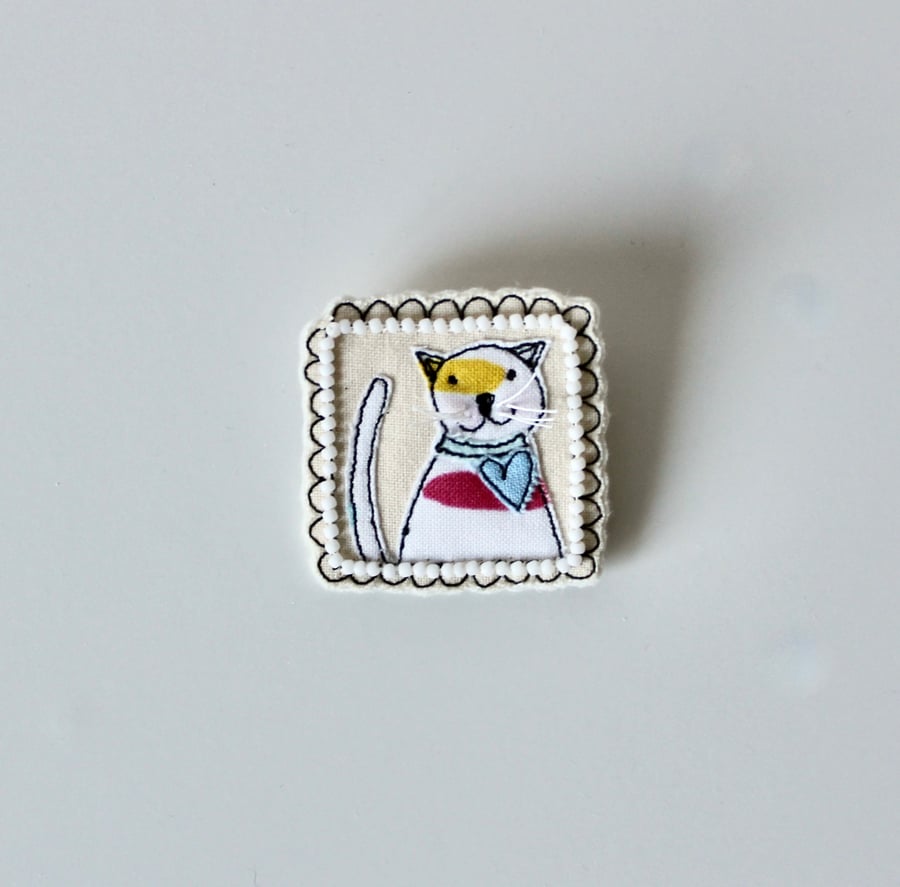 'Kitty Cat 1' - Handmade Brooch