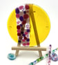 Fused glass round coaster