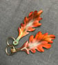 Leather Oak leaf keyring