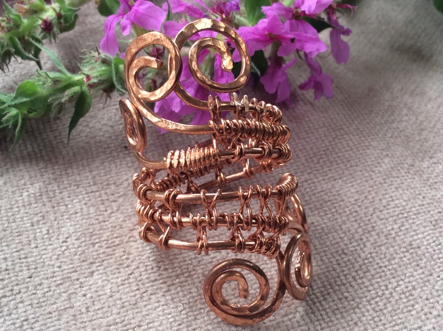 Triple Swirl Wire Wrap Ring