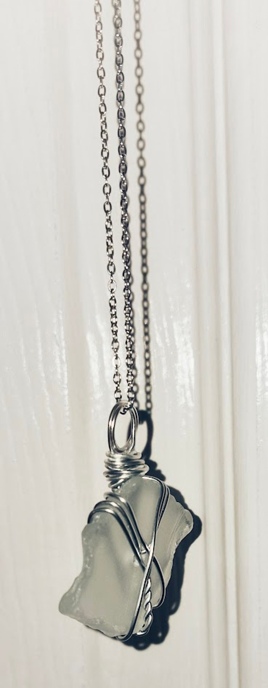 Handmade Red Spiral Wire Earrings – Colourful Glass Bead Drop Earrings