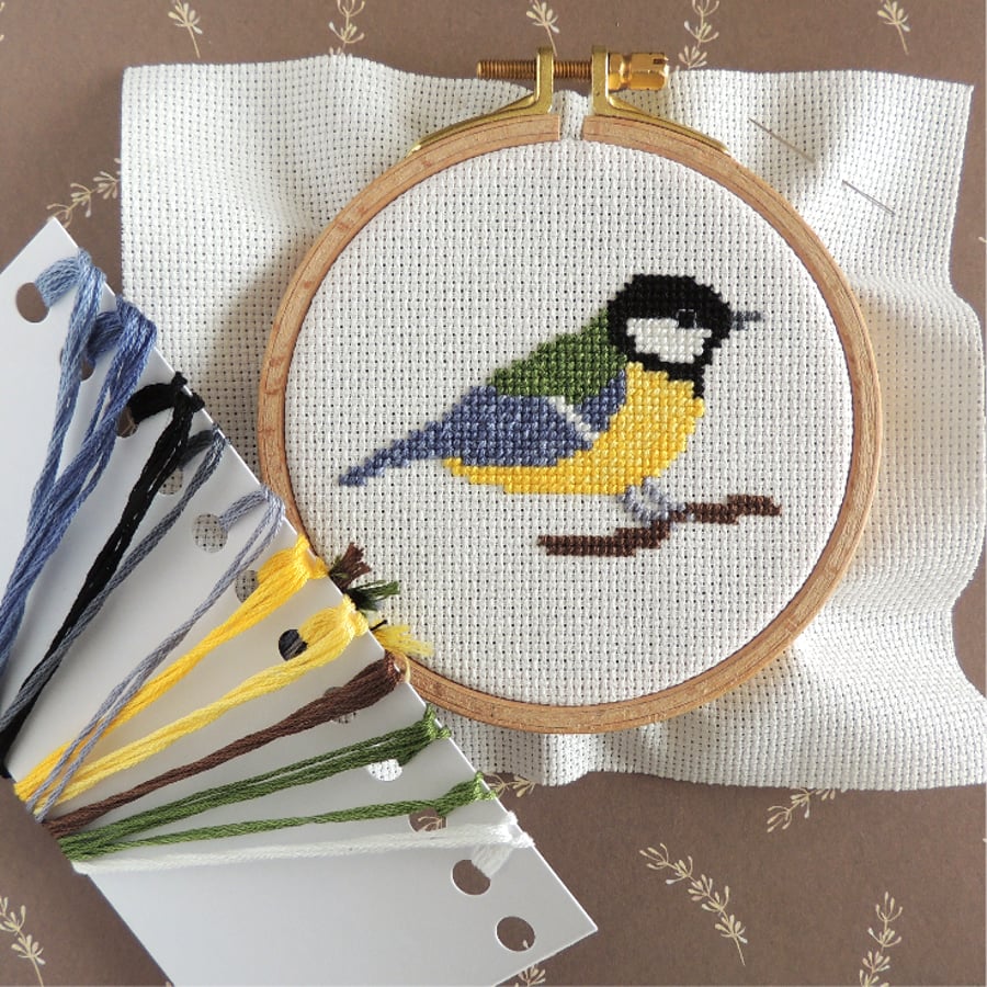 Great Tit cross stitch kit - small bird design