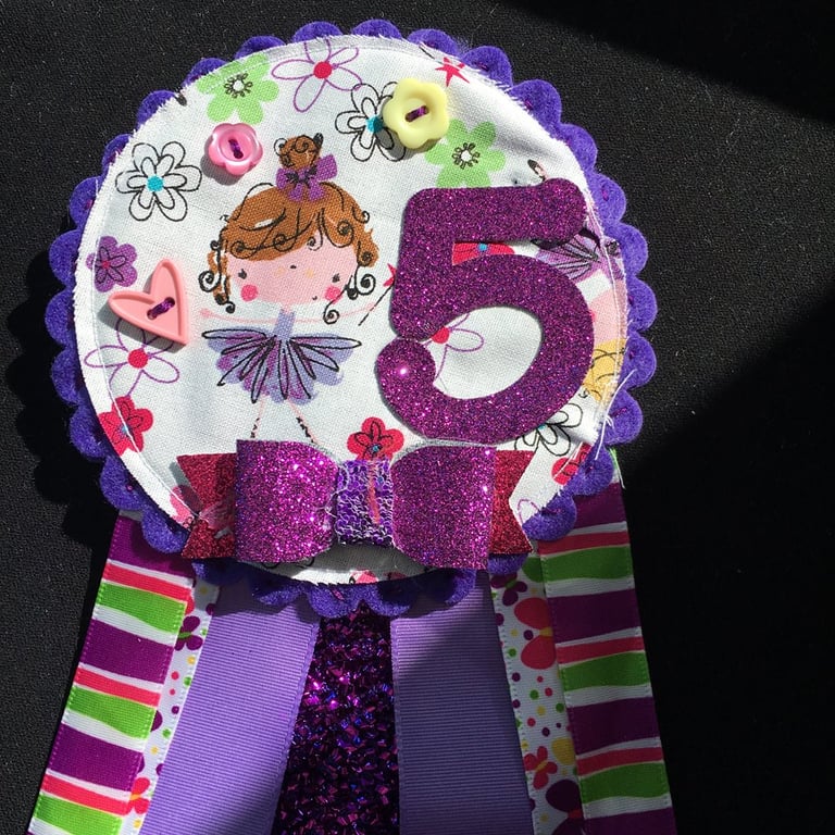 Birthday badge-Rosette - girl birthday - girl
