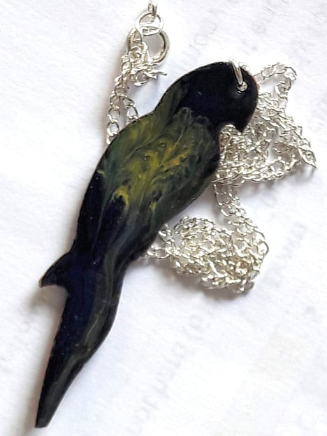 pendant - parrot: yellow over dark blue