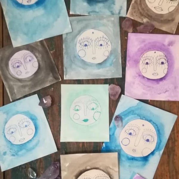 Mini moon painting lucky dip, moon, cosmic, celestial