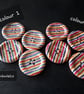 30mm (48L) 1 & 2 10" polyester stripe buttons in two colours - Image 1
