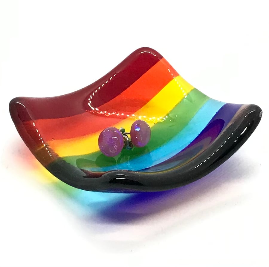 Rainbow Trinket Dish, Tealight holder, Ring holder