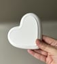 White Heart Shaped Tray with Silver Leaf and Rose Quartz - Image 9
