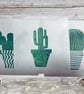 Hand Burnished Cactus Linoprint: Japanese Paper Wall Art - Image 8