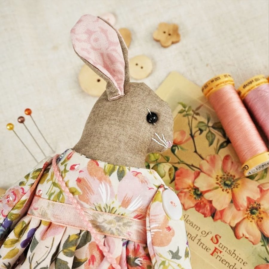 Marilla,  A Bobtail Bunny in Vintage Liberty Lawn