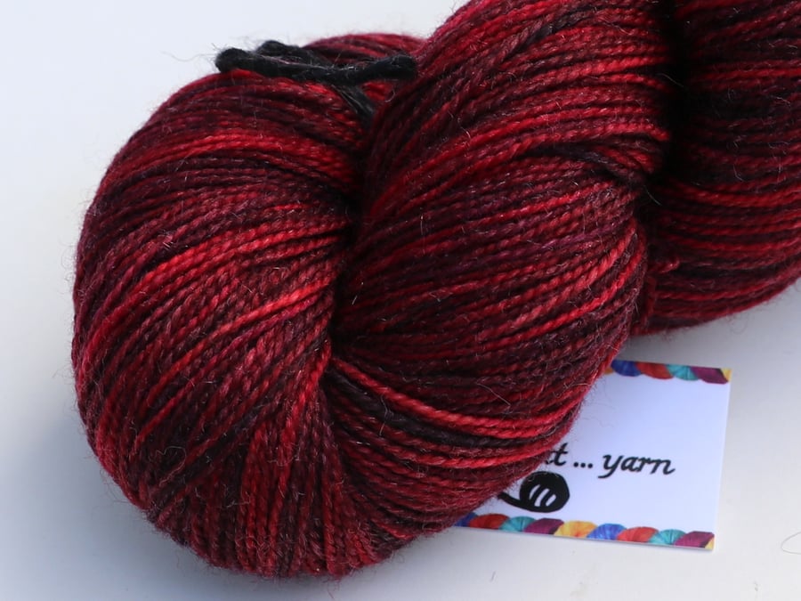 Slight Second: Rich Velvet - Silver sparkly superwash merino 4 ply yarn