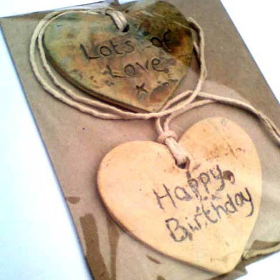 Ceramic Heart Gift Tags - set of 2
