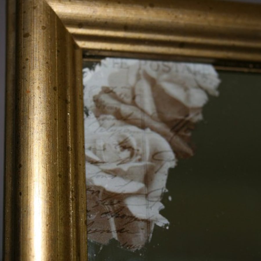 Shabby chic framed mirror,Roses.