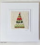 HAND EMBROIDERED CHRISTMAS TREE CARD WINTER FOLIAGE - Image 1