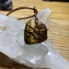 Tiger's Eye Pendant - Wire Wrapped Crystal Pendant