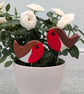 Clay robin decoration, plant pot decoration, gift for indoor gardeners  - Image 8