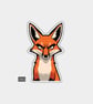 Funny Novelty Vinyl Sticker - Grumpy Fox