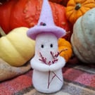 Wooly Needlefelted Witchy Ghost - Heather