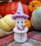 Wooly Needlefelted Witchy Ghost - Heather - Image 1