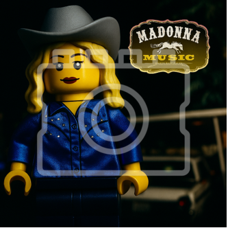 LEGO-Inspired Madonna – Music 5x5" Print (Mounted for 9x9" Frame)