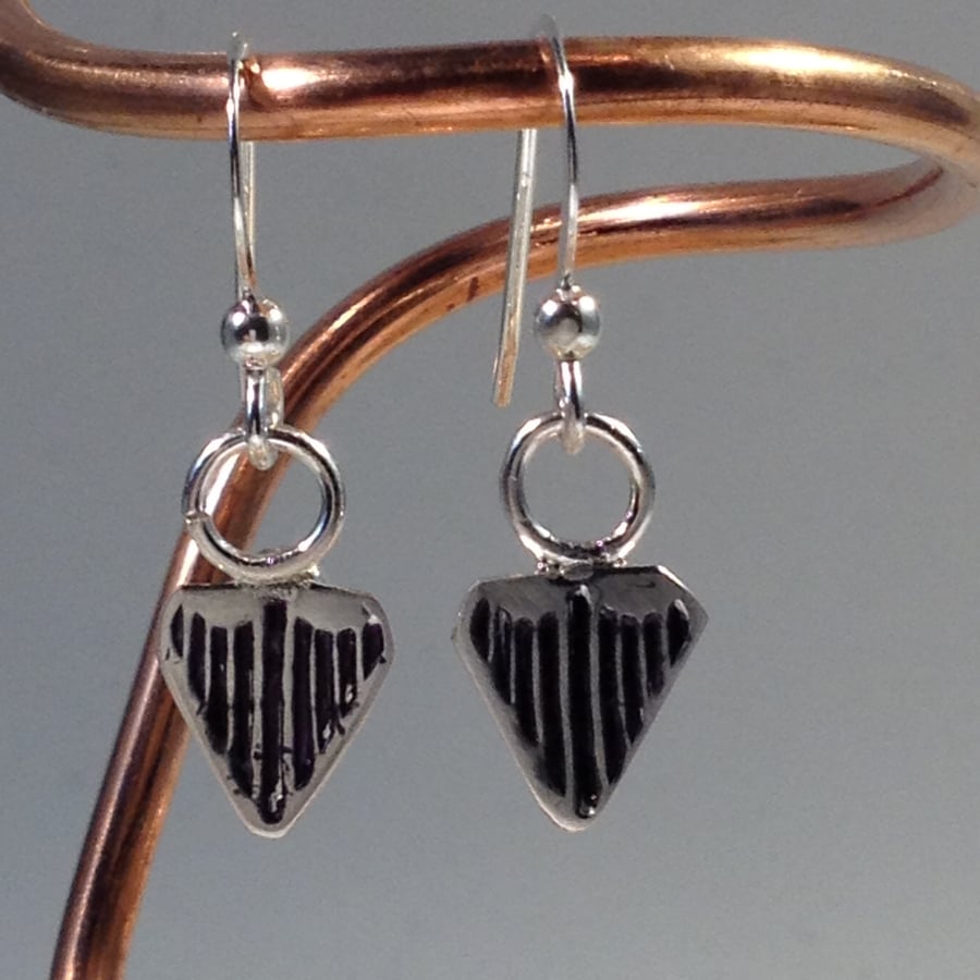 Silver arrow stamped earrings