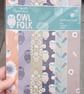 Papermania Owl Folk A5 Paper Pack By Docrafts. 24 Sheets, 6 Designs.