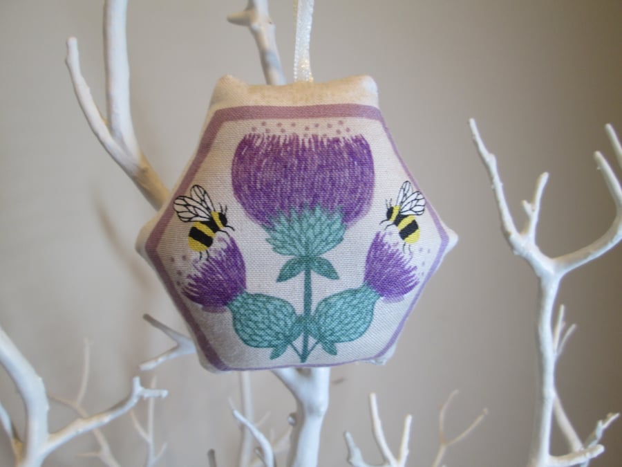 Thistle and bee Lavender Bag