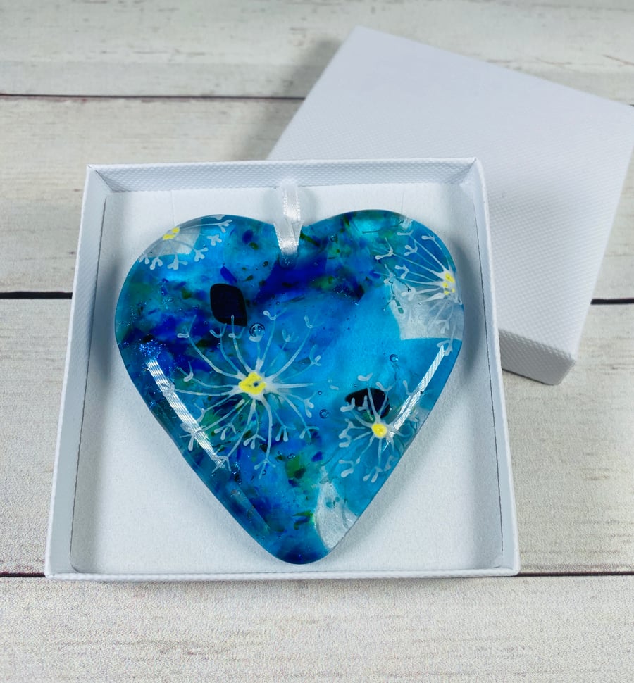 Pretty blue glass heart