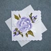 Hand painted floral greetings card ( ref F 375.R2 )
