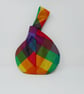 Silky satin Japanese knot bag in rainbow fabric - Image 7