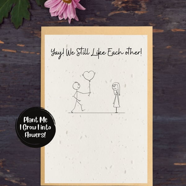 SEEDED, Plantable, Valentines Card, Eco-Friendly, Recycled, Wild Flowers,