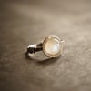 Rainbow Moonstone Cabochon Wabi Sabi Style Sterling Silver Ring