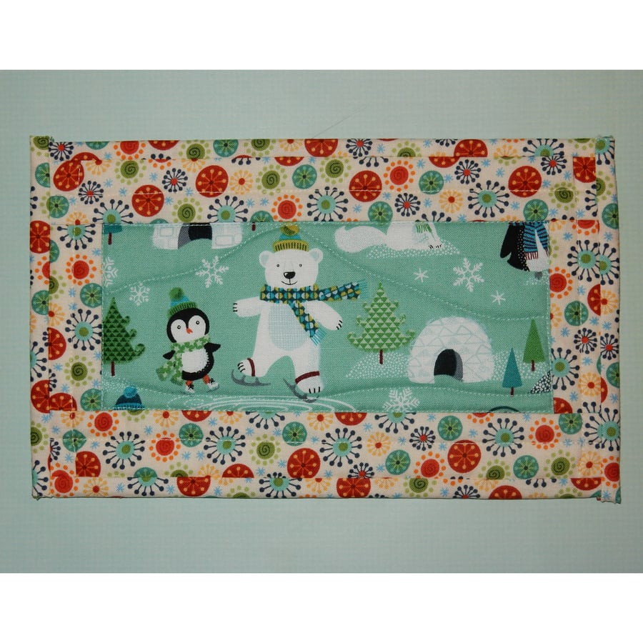 Mug rug Christmas bear and penguin